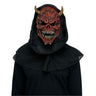 Horror demon mask with black shroud, soft PVC half-face – terrifying Halloween accessory for adults - Funworld - Party Shop