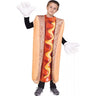 Hot Dog child costume with photo-real printed tunic featuring bun, sausage, and mustard – fun and lightweight food costume for Halloween - FunWorld - Party Shop