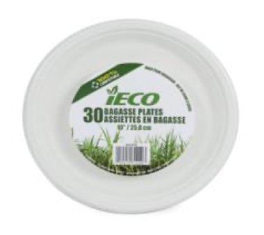 Ieco Assiettes 10Po (30) En Bagasse Compostable Party Shop