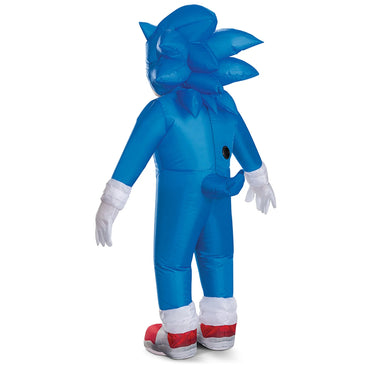 Official inflatable Sonic the Hedgehog adult costume with built-in fan – perfect for Halloween, cosplay, SEGA or video game–themed parties - Disguise - Party shop