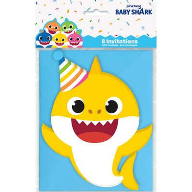 Unique - Carte d'Invitation (8) - Baby Shark - Party Shop