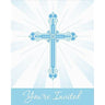 Creative Converting - Carte d'Invitation (25) - Croix Bleue - Party Shop