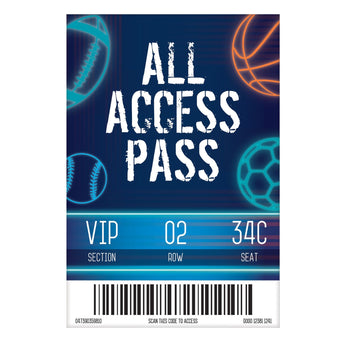 Invitations (8) - All Access Pass (Sports) Party Shop