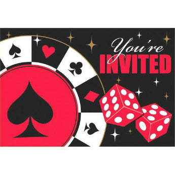 Invitations (8) - Casino - Party Shop
