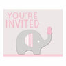 Creative Converting - Invitations (8) - Éléphant Rose - Party Shop
