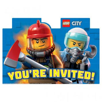 Invitations (8) - Lego City - Party Shop
