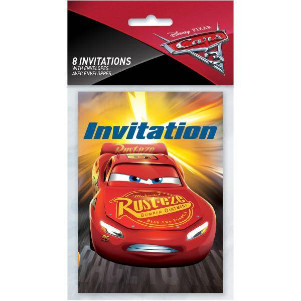 Invitations (8) - Les Bagnoles (Cars) - Party Shop