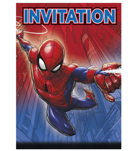 Unique - Carte d'Invitation (8) - Spider-Man - Party Shop