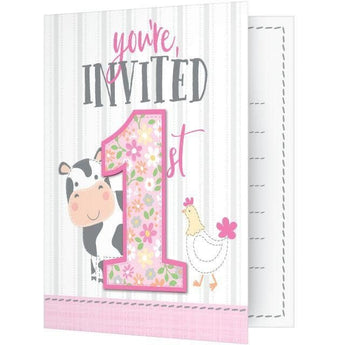 Invitations - Fête À La Ferme Fille 1 An Party Shop