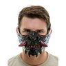 KBW Global - Japanese Oni half mask in black and red – scary demon costume accessory. Perfect for Halloween, cosplay, Japanese folklore, theater and themed parties – Party Shop