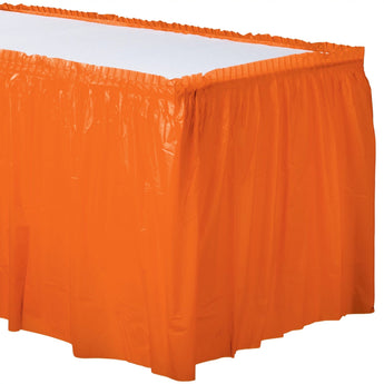 Jupe De Table En Plastique (21Pi X 29Po) - Orange Party Shop