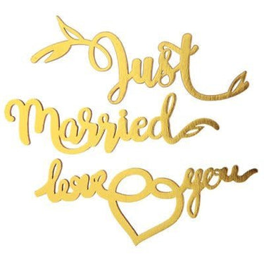 Santex - Just Married Métallisé Autocollant Or 13.5 X 4.5 Cm - Party Shop