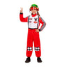 Kids racing driver costume with jumpsuit and helmet. Realistic Formula 1 outfit for children, perfect for Halloween, carnival, cosplay or car-themed party - MOM - Party Shop