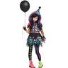 FUN WORLD - Kids Twisted Circus costume with dress, mitts, footless tights, and hat – spooky clown outfit perfect for Halloween and costume parties- Party Shop