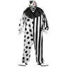 Killer Clown adult Halloween costume with creepy mask and collar – scary circus horror outfit for men – Party Shop - FunWorld - Party Shop