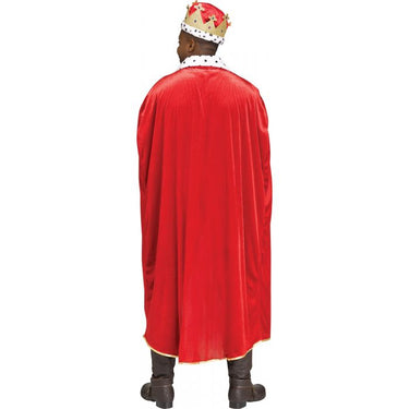 Adult king robe and crown costume with faux fur trim – unisex Halloween or party outfit - Funworld- Party Shop