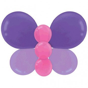 Kit De Ballon Latex Papillon Mauve/Rose Party Shop