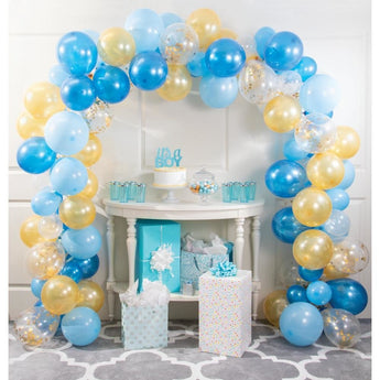 Kit De Guirlandes De Ballons (112) - Bleu Et Or - Party Shop