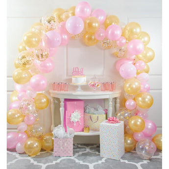 Kit De Guirlandes De Ballons (112) - Rose Et Doré - Party Shop