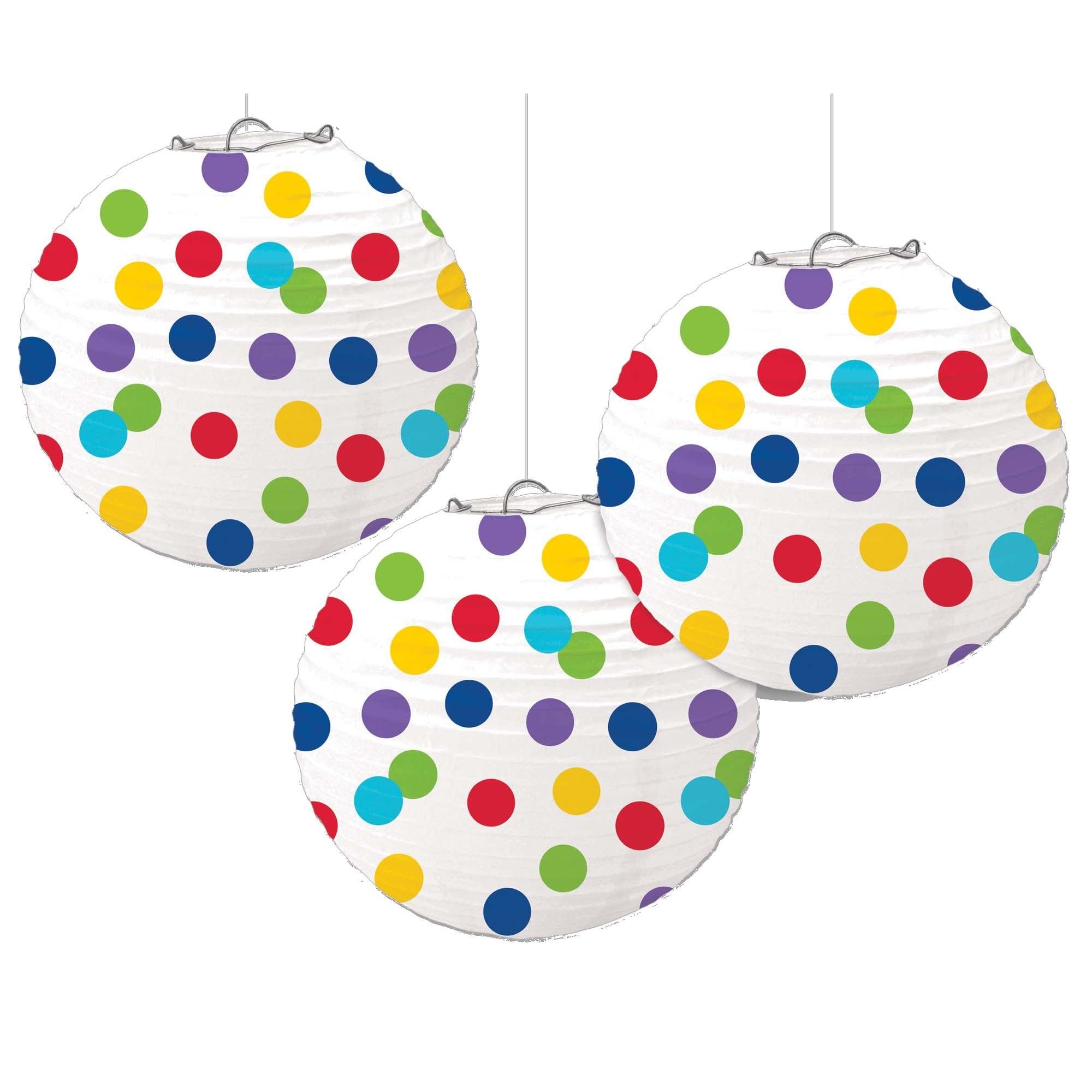 Lanterne De Papier 9.5" (3) - Pois Party Shop