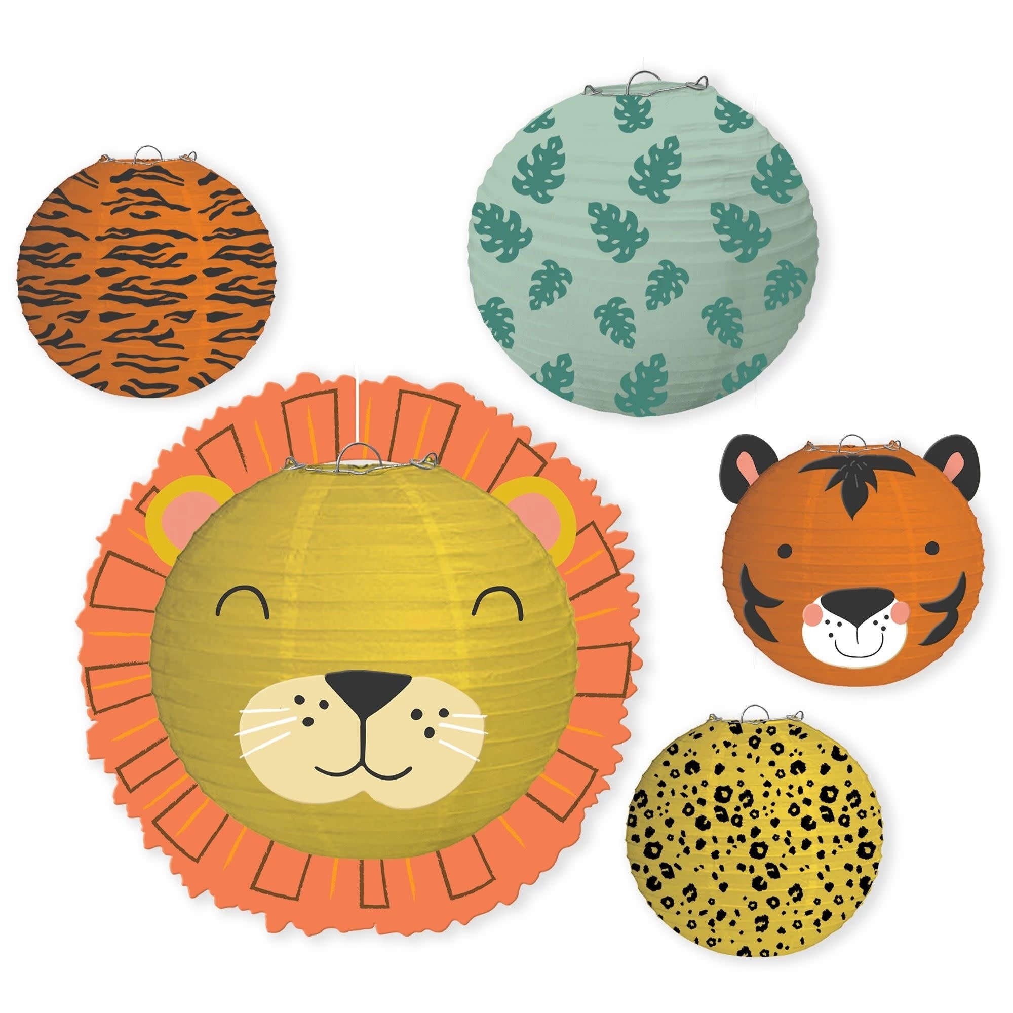 Lanterne En Papier (5) - Animaux De La Jungle Party Shop