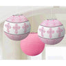Amscan - Lanternes De Papier 9.5" - Croix Roses (3) - Party Shop