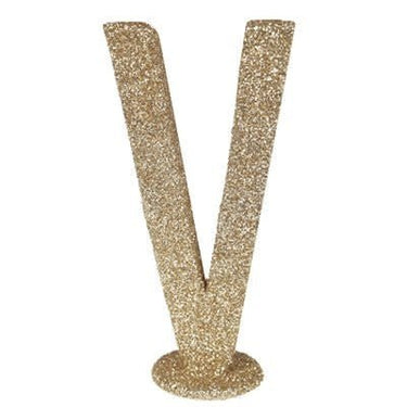 Santex - Lettre Pailletée Or V 6.5 X 10 Cm - Party Shop