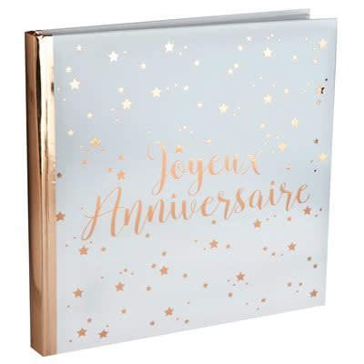 Livre D'Or Joyeux Anniversaire Métallisé Rose 9X9Po Party Shop