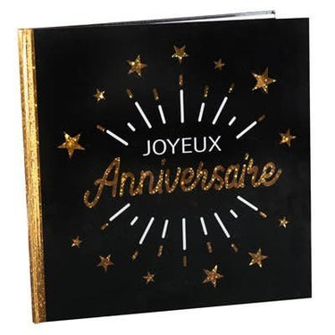 Santex - Livre D'Or Joyeux Anniversaire Noir Et Or - Party Shop
