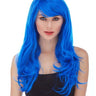 WESTBAY - Long burlesque blue wig for women – premium curly wig for cosplay, cabaret, or Halloween costumes - Party Shop