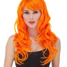 WESTBAY - Long orange burlesque wig for women – premium curly wig for cosplay, cabaret, or Halloween costumes - Party Shop