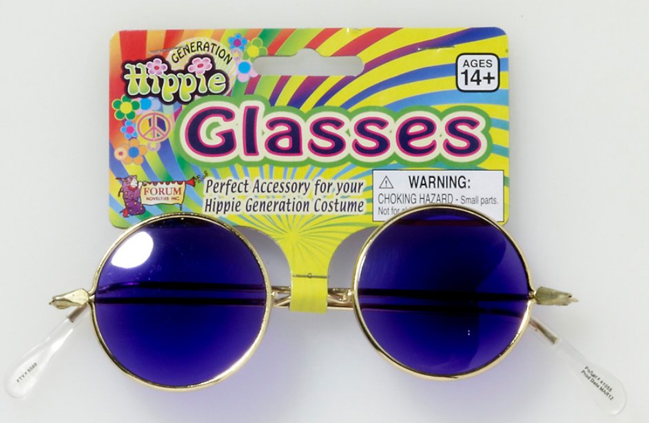 Lunettes Hippie Bleu Party Shop