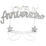 Santex - Lunettes Joyeux Anniversaire Argent - Party Shop