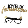 Santex - Lunettes Joyeux Anniversaire Or Et Noir - Party Shop