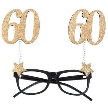 Santex - Lunettes Pailletées Or - 60 Ans - Party Shop