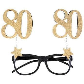 Lunettes Pailletées Or 80 Ans - Party Shop