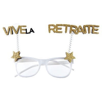 Lunettes Vive La Retraite Pailletées Or - Party Shop