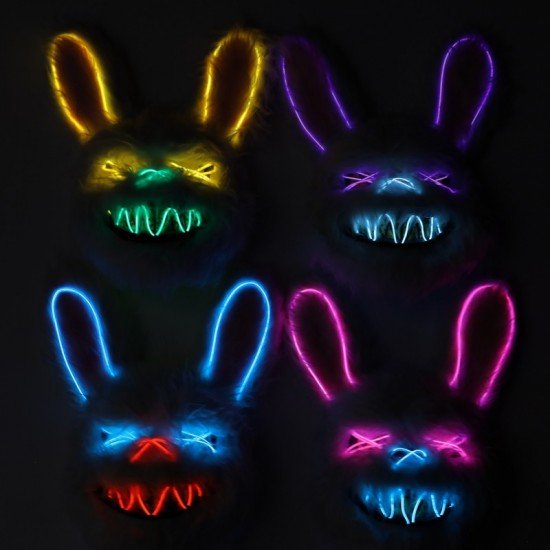 Masque de lapin néon - Couleurs assorties Party Shop
