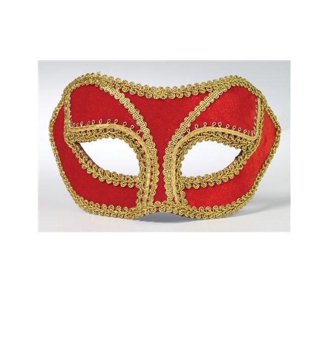 Masque Vénitien À Lunettes - Rouge Et Or Party Shop