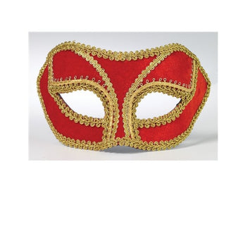 Masque Vénitien À Lunettes - Rouge Et Or - Party Shop