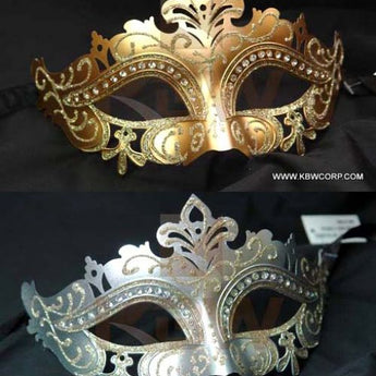 Masque Vénitien Avec Bijoux Or Et Argent Party Shop