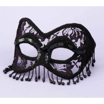 Masque Vénitien Avec Billes - Noir - Party Shop