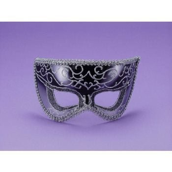Masque Vénitien - Noir Et Argent Party Shop