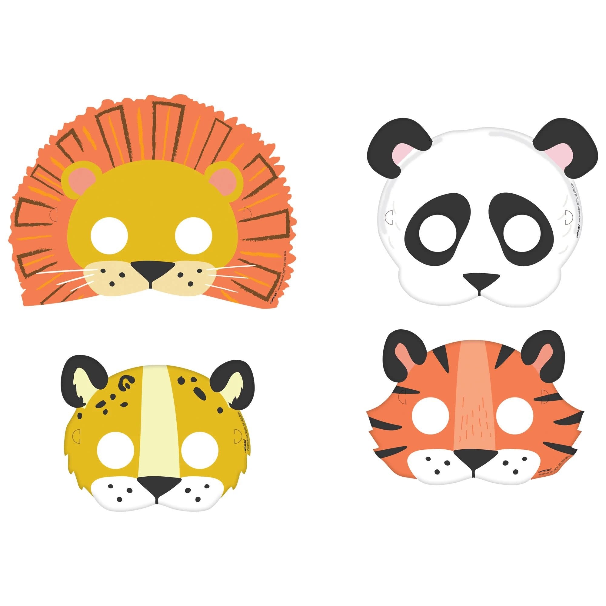 Masques De Cartons (8) - Animaux De La Jungle Party Shop