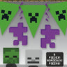 Set of 5 Minecraft Pixel-themed party decorations, perfect for birthday parties, gaming events, and themed celebrations. - Party shop - Unique