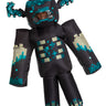 Minecraft Warden inflatable kids costume with battery-powered fan – perfect for Halloween or Minecraft-themed parties (batteries not included).