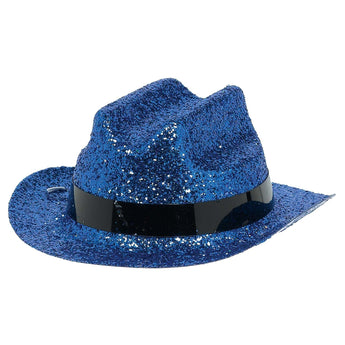 Mini Chapeau De Cowboy - Pailleté Bleu Foncé Party Shop