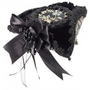 Mini Chapeau Tricorne Noir À Motifs Party Shop