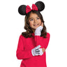 Minnie Mouse kids accessory set – white cartoon gloves and black headband with red polka-dot bow – official Disney – perfect for Halloween, cosplay, or themed party - Disguise - Party Shop