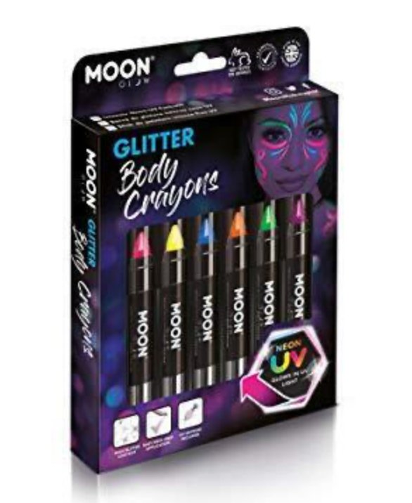 Moon Glow - Paquet De 6 Crayons Pailleté UvParty Shop